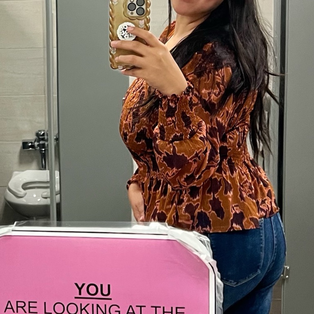 Women's Brown Floral Top